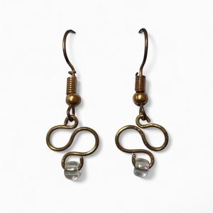 Elegant AB and Gold Patina Infinity Earrings